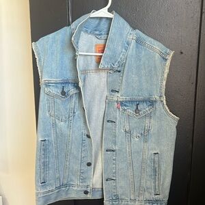 Cut Sleeve Denim Jacket
